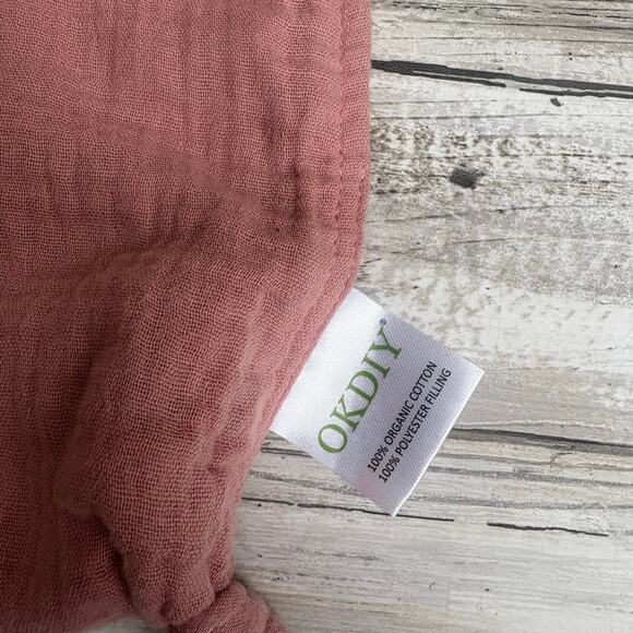 OKDIY Elephant Baby Lovey Plush Pink Organic Cotton Muslin Kidcore Cute - Picture 7 of 8